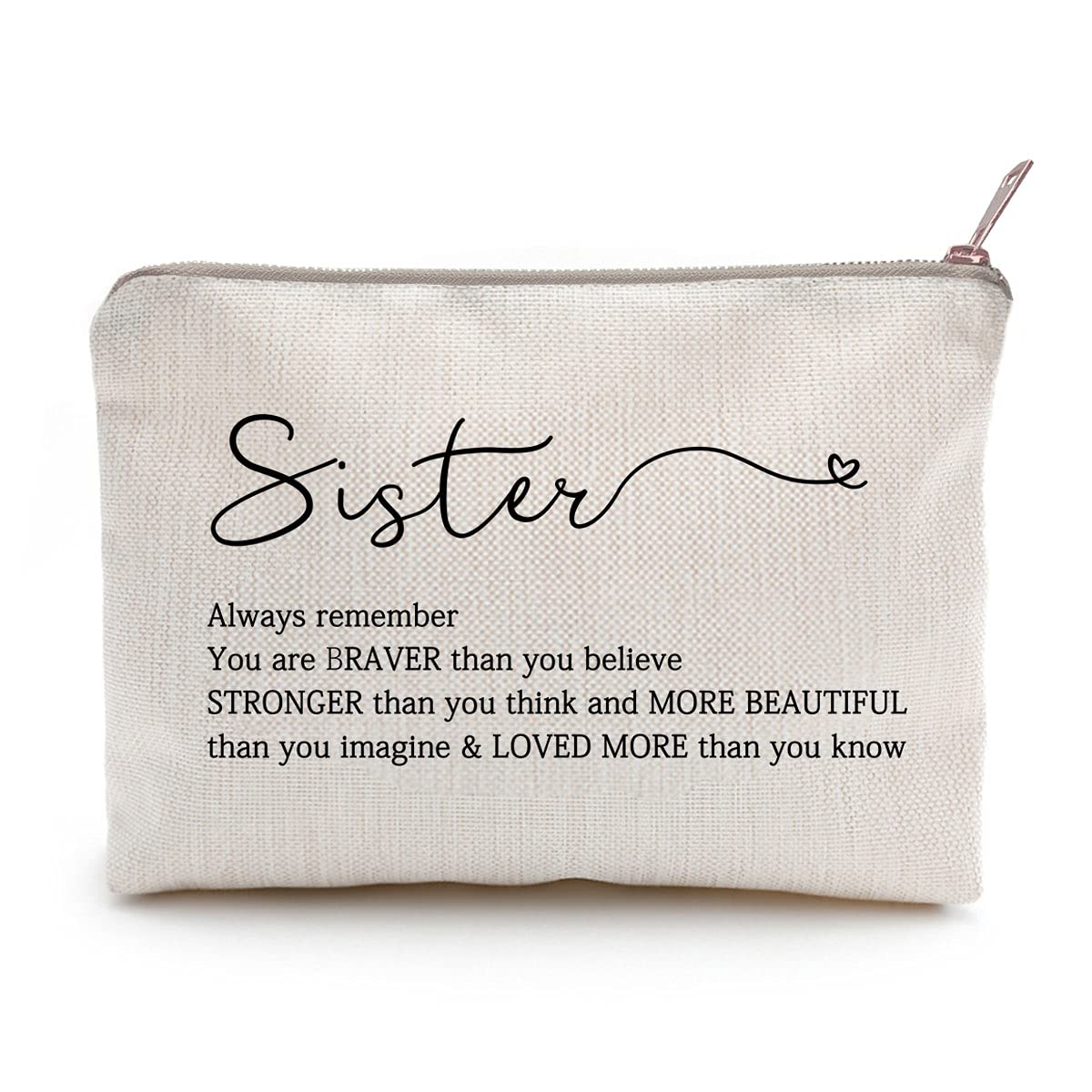 Trousse de maquillage LICOBG motif sœur avec zip doré