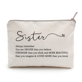 Trousse de maquillage LICOBG motif sœur avec zip doré