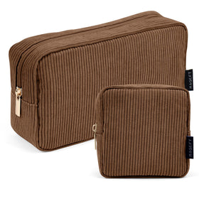 Trousse de maquillage MAGEFY en velours marron, vue de face