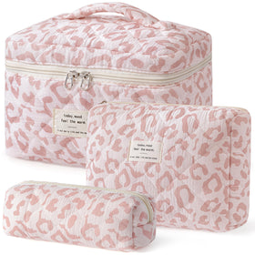 Trousse de maquillage matelassée HBselect en motif floral, vue de face