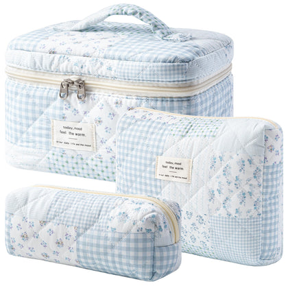 Trousse de maquillage matelassée HBselect vue de face avec motif floral