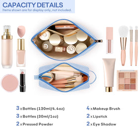 Trousse de maquillage Mibasies 2 PCS ouverte avec cosmétiques à l'intérieur