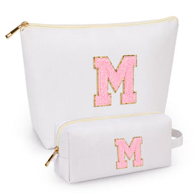 Trousse de maquillage mibasies blanche avec lettres de l'alphabet