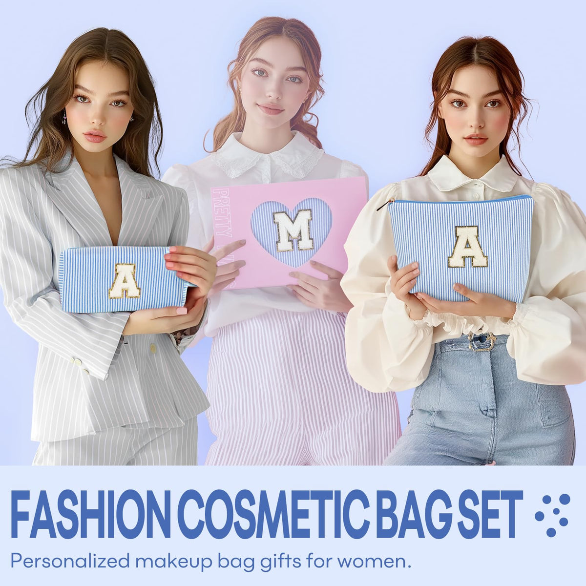 Trousse de maquillage mibasies bleue vue latérale
