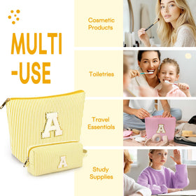 Trousse de maquillage mibasies jaune montrant les options de couleurs