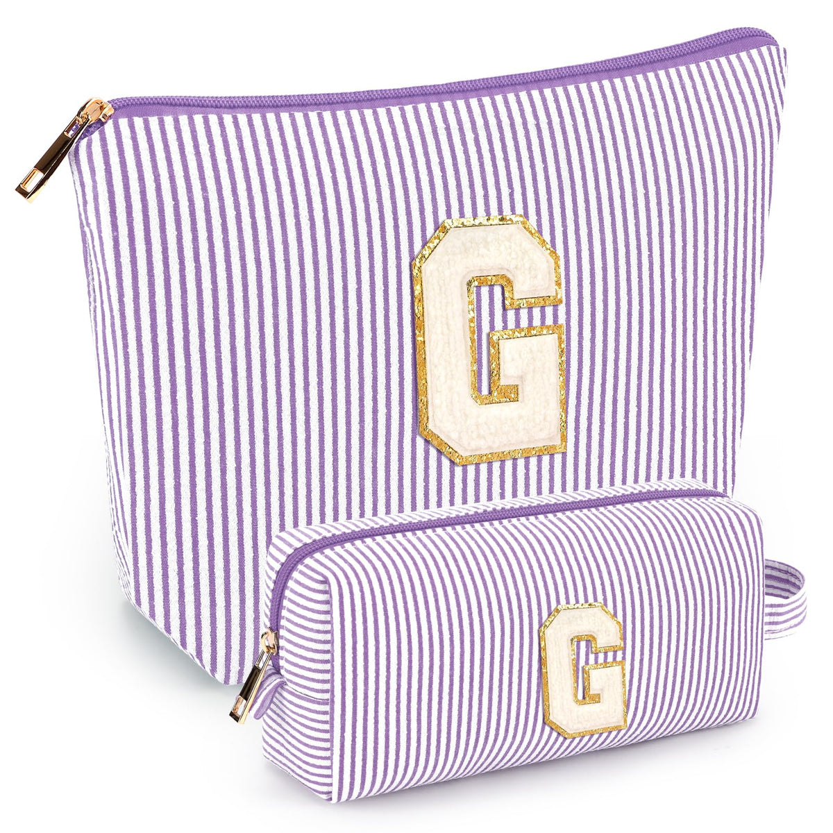 Trousse de maquillage mibasies violette vue avant avec lettres de l'alphabet