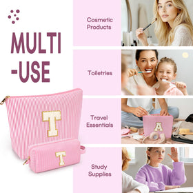 Trousse de maquillage mibsies bleu avec initiales