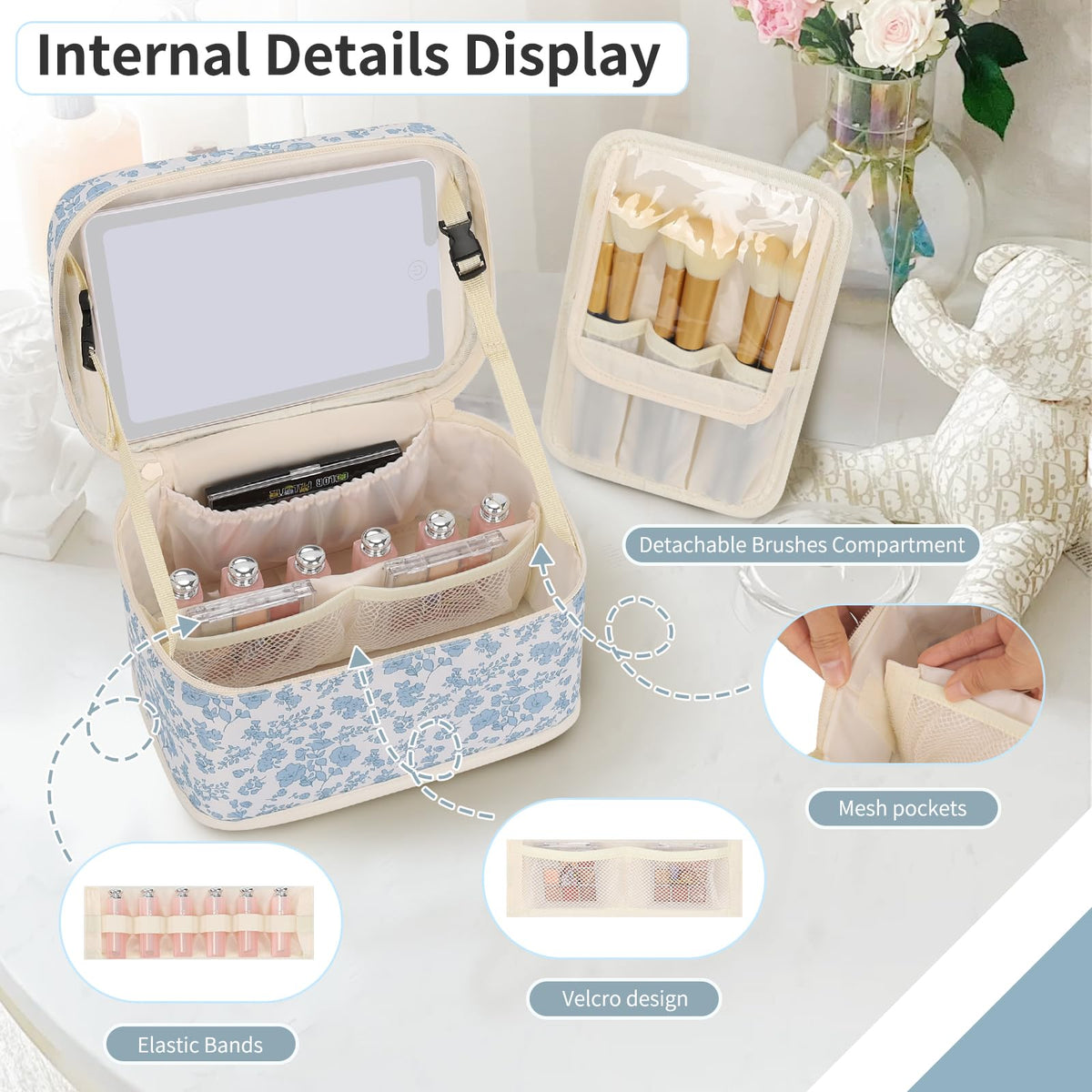 Trousse de maquillage OCHEAL avec éclairage en intérieur