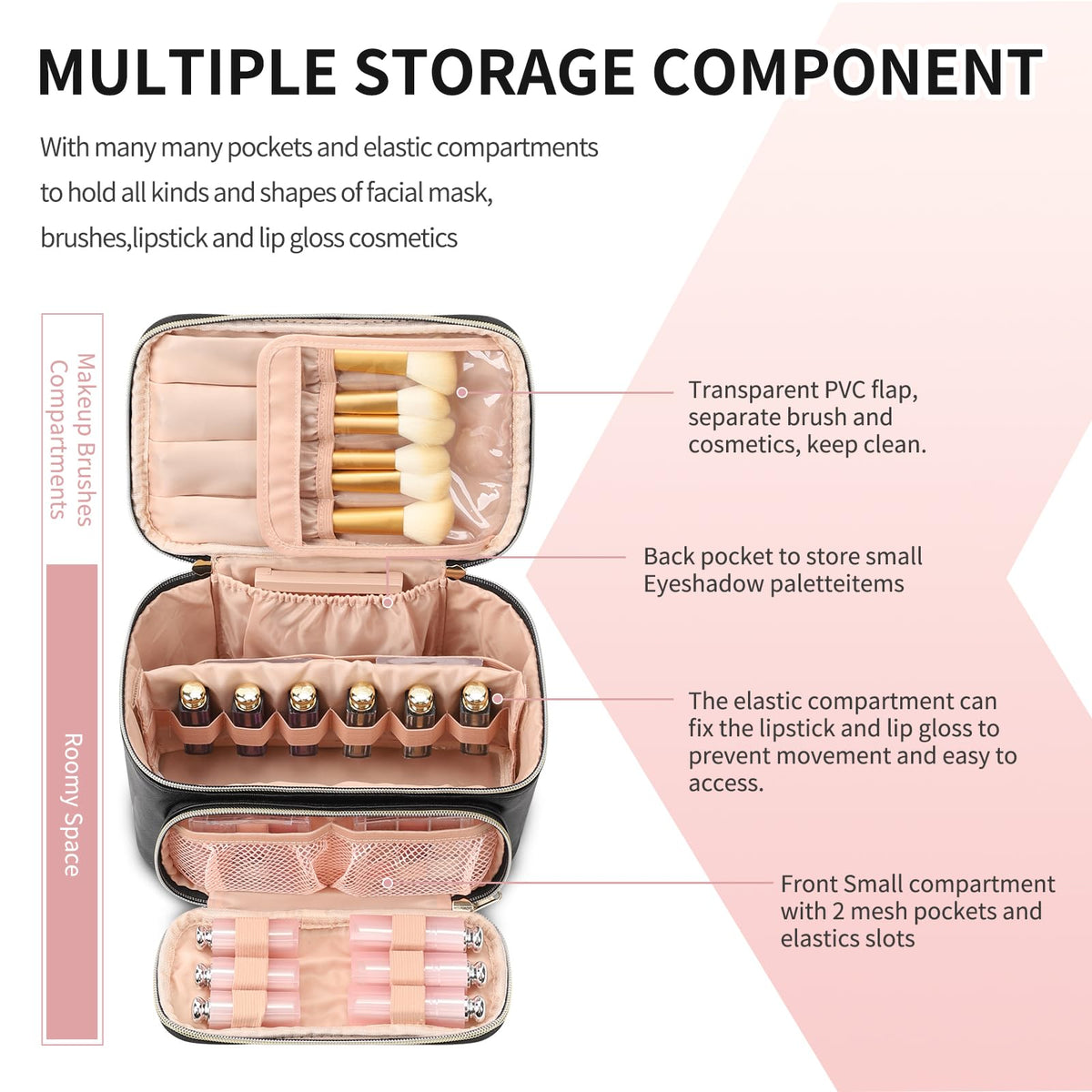 Trousse de maquillage OCHEAL avec poignée en cuir
