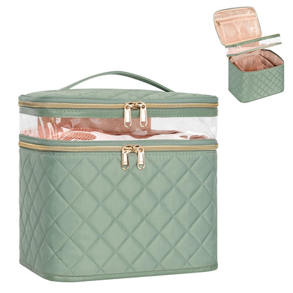 Trousse de maquillage OCHEAL grande capacité verte, vue avant