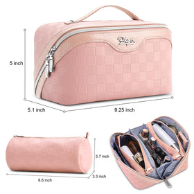 Trousse de maquillage ouverte montrant son intérieur spacieux