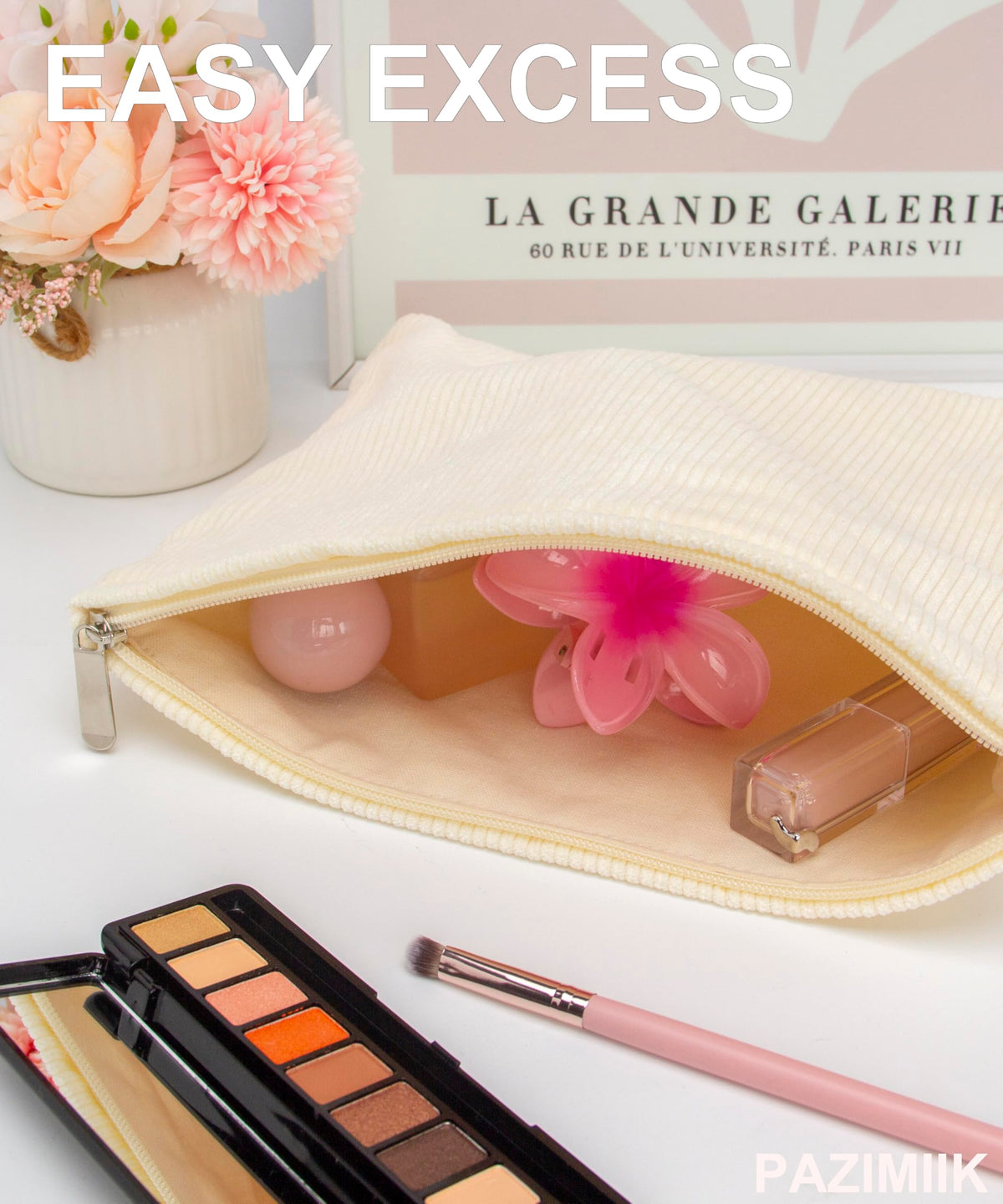 Trousse de maquillage PAZIMIIK avec divers produits de beauté à l'intérieur