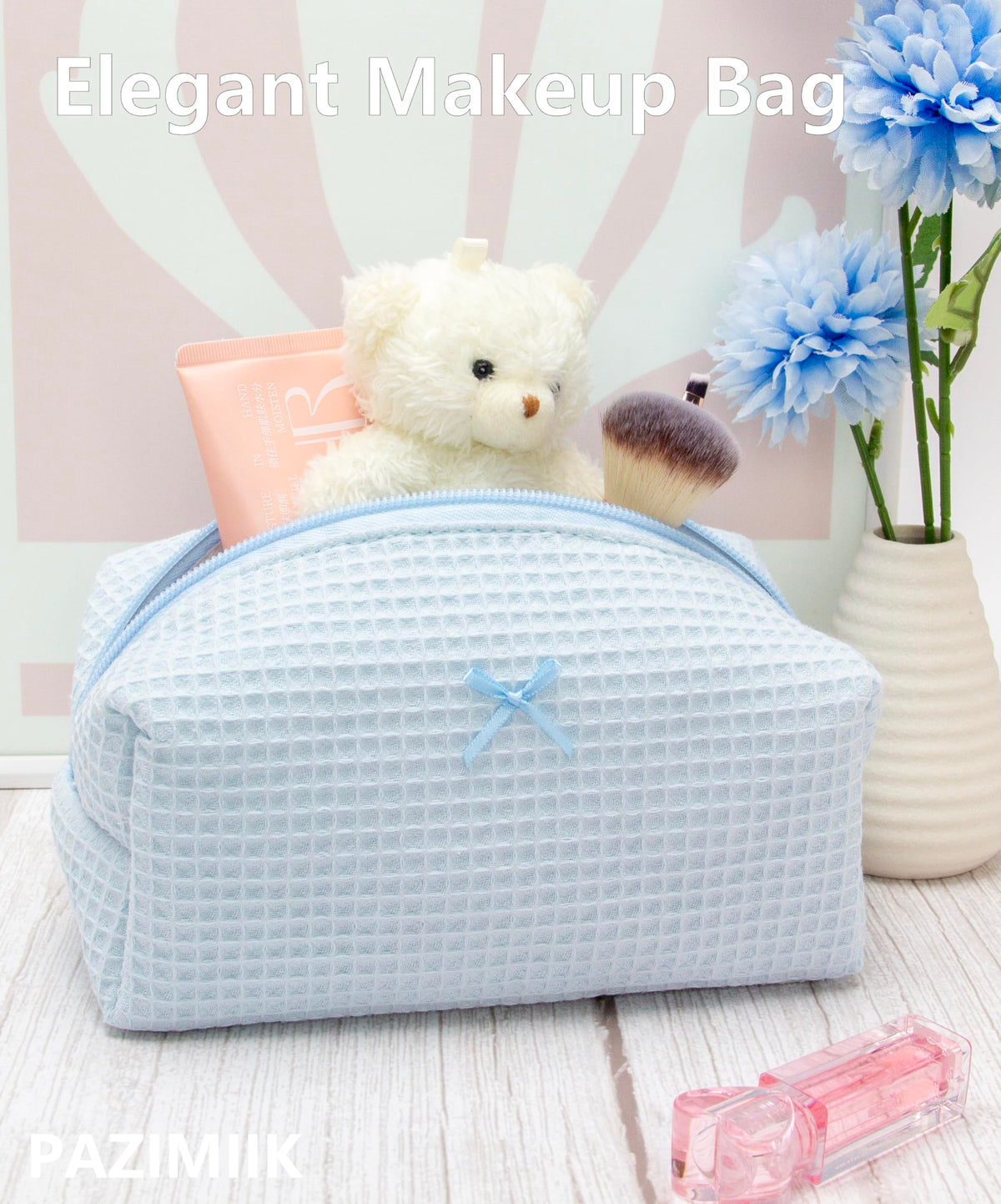 Trousse de maquillage PAZIMIIK avec motifs floraux