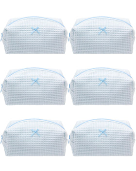 Trousse de maquillage PAZIMIIK bleu waffle vue de face