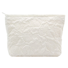 Trousse de maquillage PAZIMIIK en toile couleur ivoire, vue de face