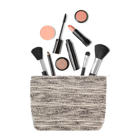 Trousse de maquillage PAZIMIIK gris ondulé sur un fond neutre