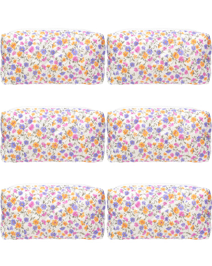 Trousse de maquillage PAZIMIIK matelassée vue de face avec motif floral