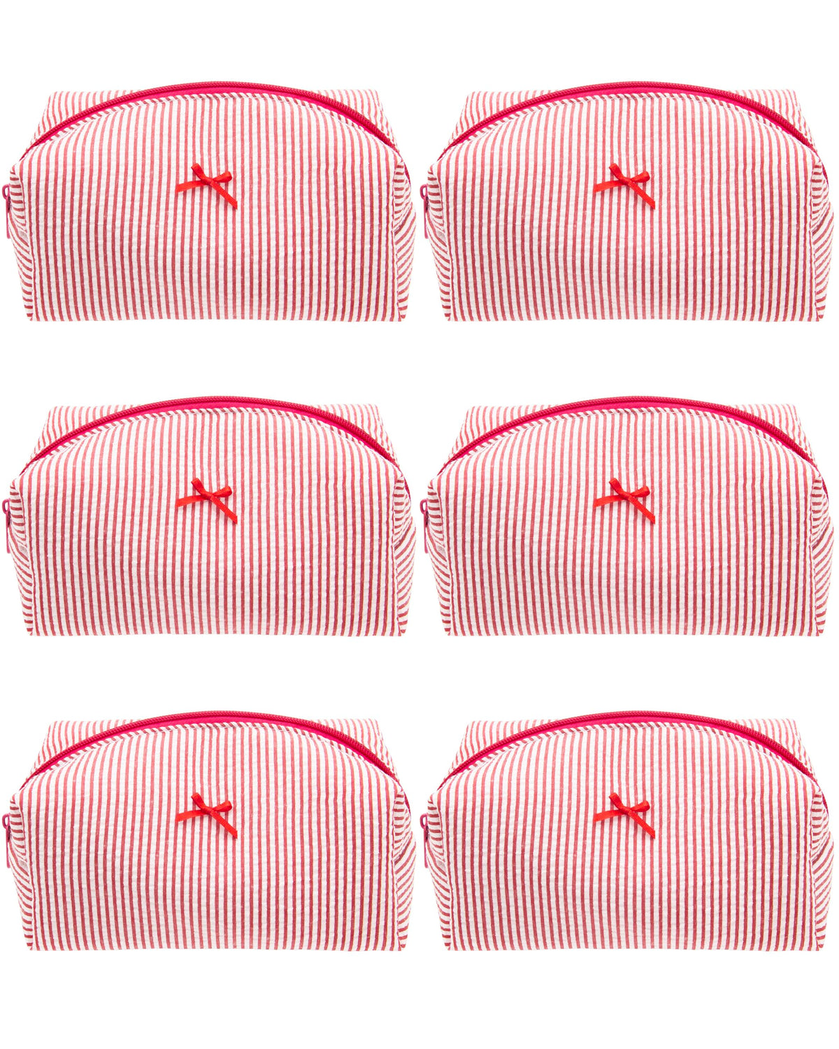 Trousse de Maquillage PAZIMIIK rouge rayée vue de face