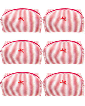 Trousse de Maquillage PAZIMIIK rouge rayée vue de face