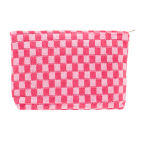 Trousse de maquillage PAZIMIIK vue avant avec motif à carreaux