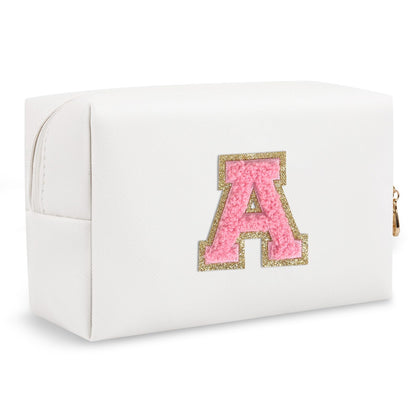 Trousse de maquillage personnalisée ChaoGreat avec lettre A en patch doré