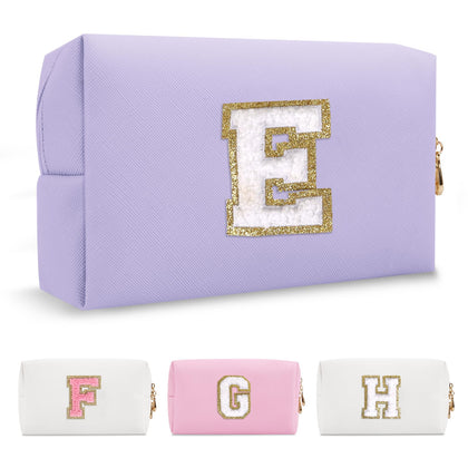 Trousse de maquillage personnalisée ChaoGreat avec patch initial doré, vue avant