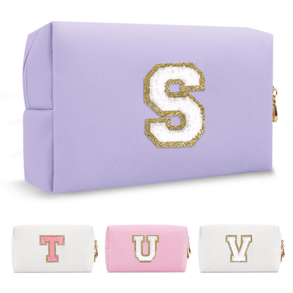 Trousse de maquillage personnalisée ChaoGreat modèle violet avec patch en chenille
