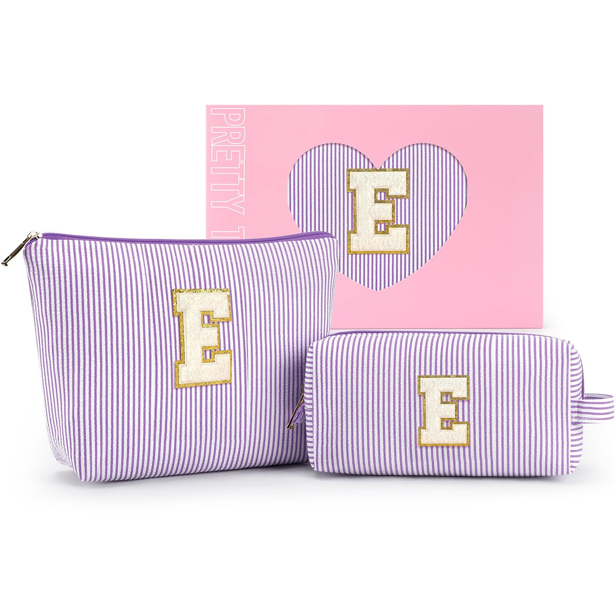 Trousse de maquillage personnalisée mibasies couleur violet vue de face