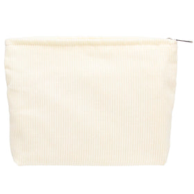 Trousse de maquillage plate PAZIMIIK en velours crème vue de face