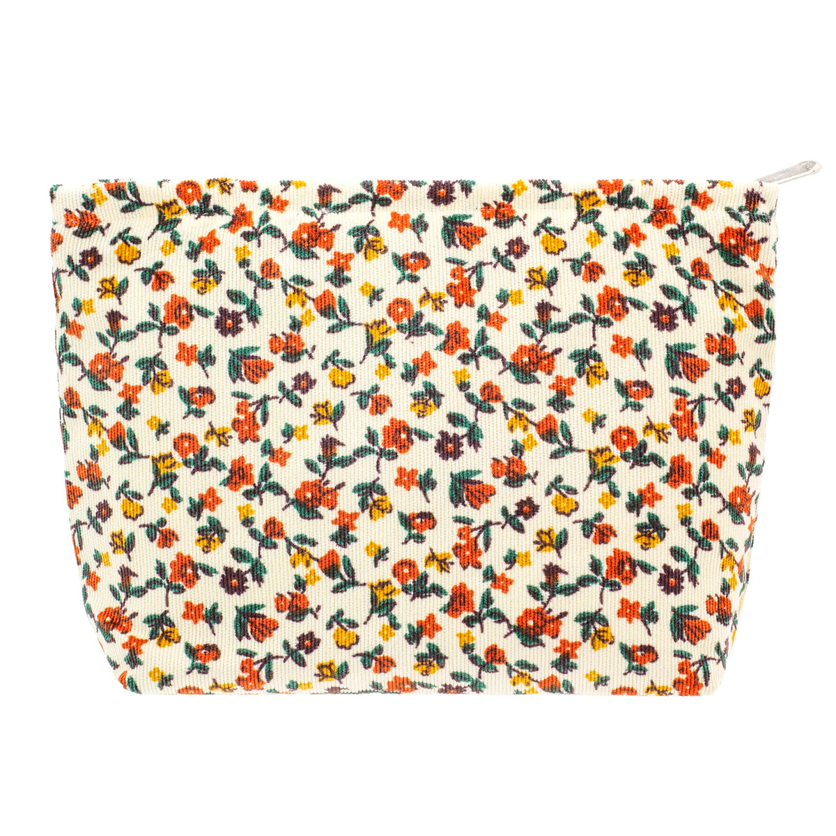 Trousse de maquillage plate PAZIMIIK florale blanche vue de face