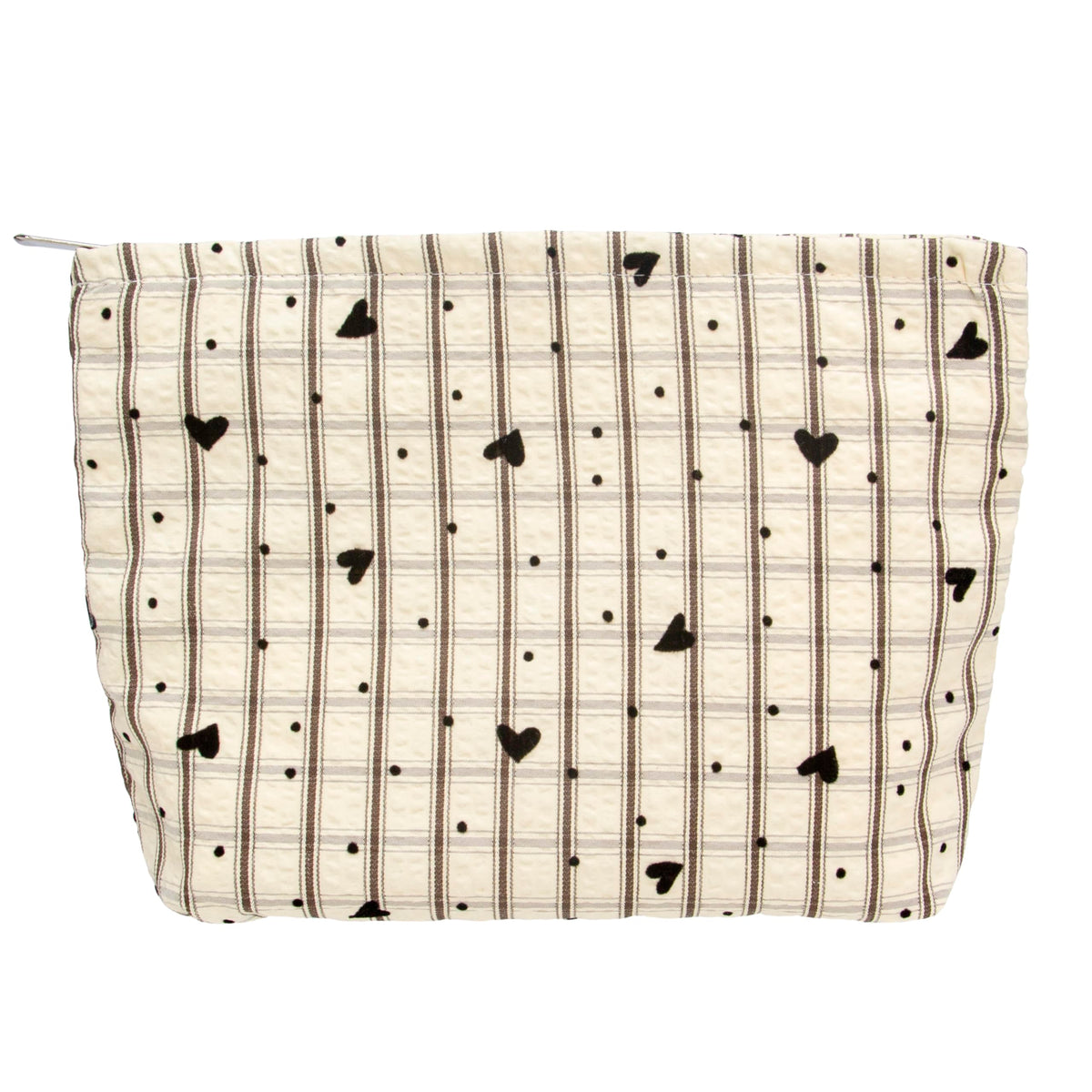 Trousse de maquillage plate PAZIMIIK modèle Gingham Coeur vue de face