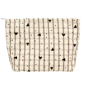 Trousse de maquillage plate PAZIMIIK modèle Gingham Coeur vue de face