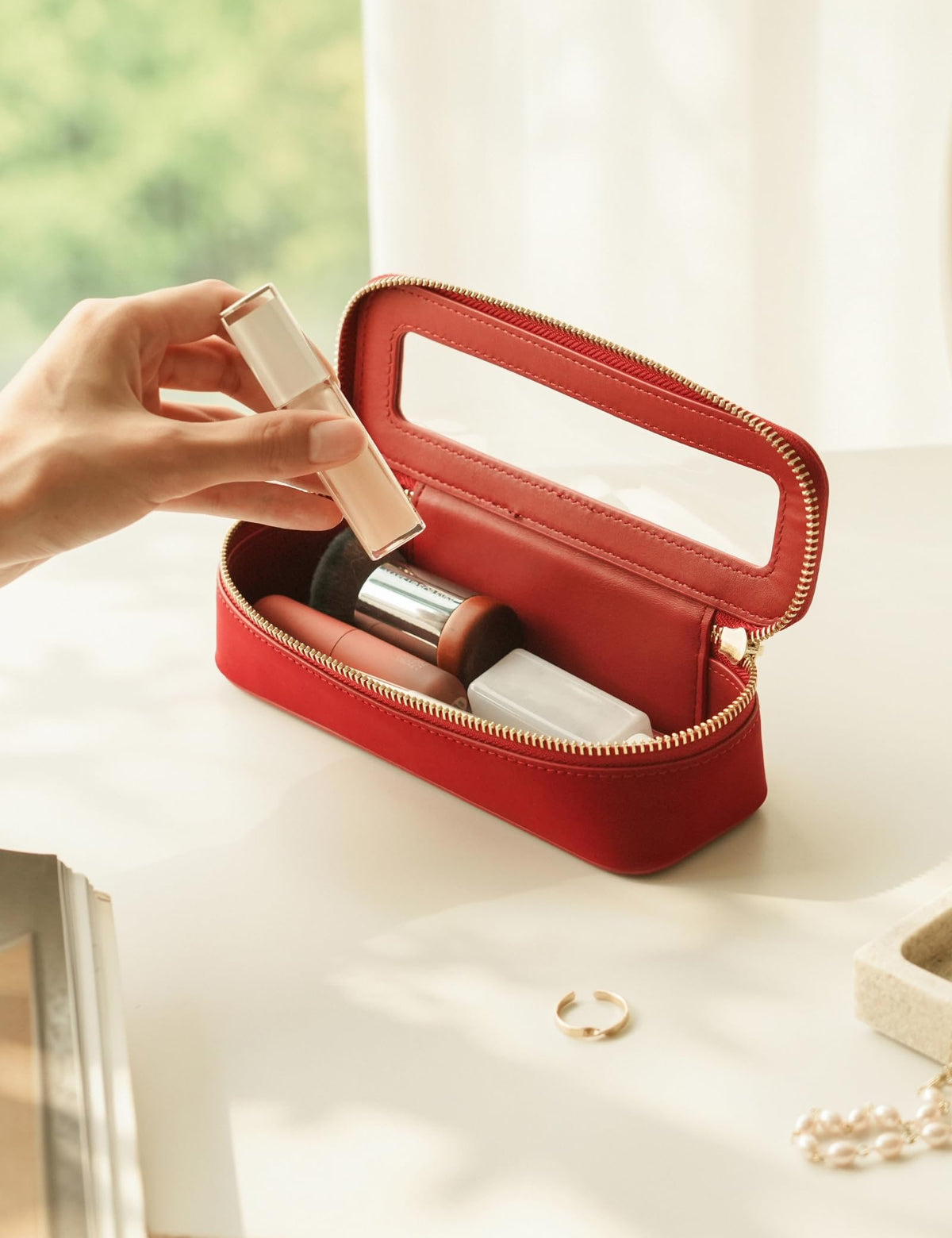 Trousse de maquillage Popvibe avec accessoires à l'intérieur