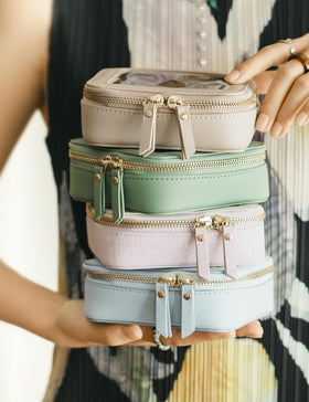 Trousse de maquillage Popvibe avec détails en métal doré