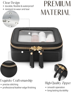 Trousse de maquillage Popvibe avec fermeture éclair dorée
