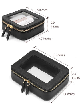 Trousse de maquillage Popvibe noire avec fermeture éclair, vue latérale