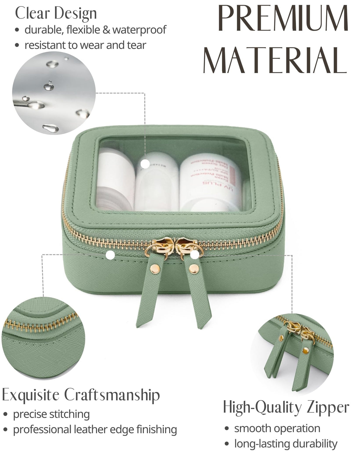 Trousse de maquillage Popvibe ouverte montrant l'intérieur clair