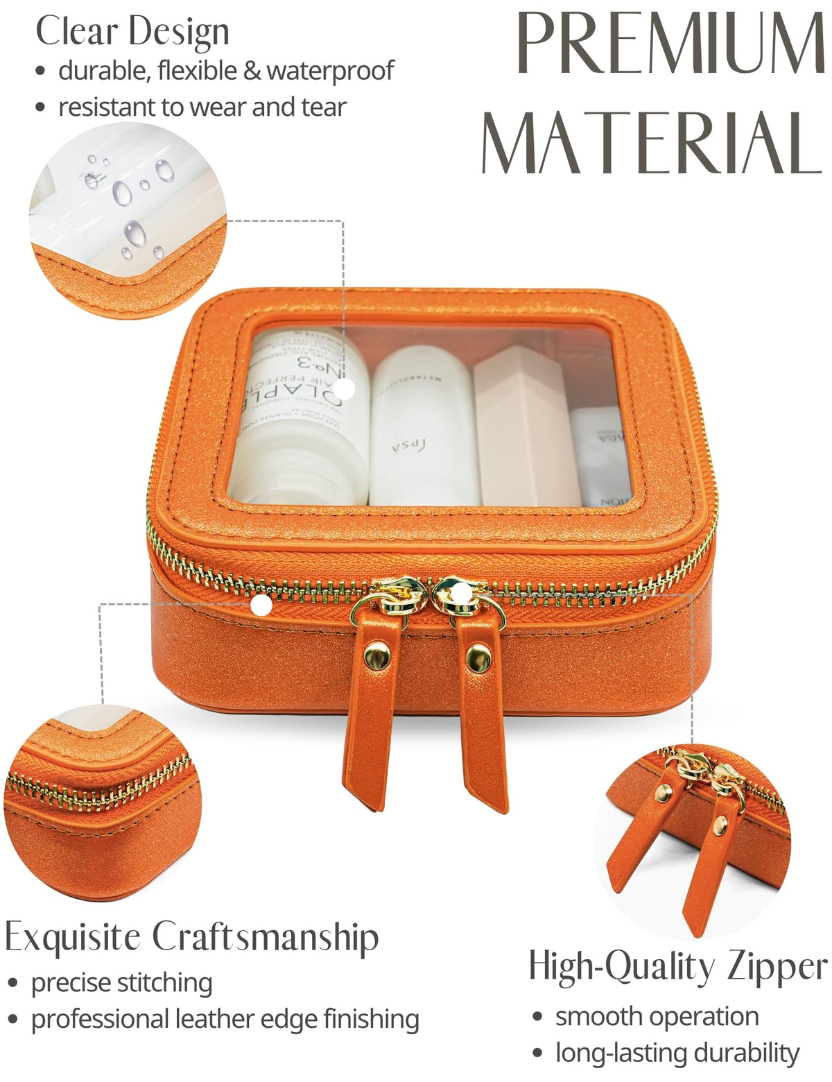 Trousse de maquillage Popvibe ouverte montrant les compartiments internes