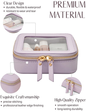 Trousse de maquillage Popvibe ouverte montrant son intérieur transparent