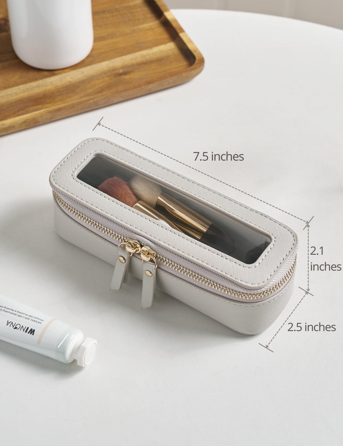 Trousse de maquillage Popvibe sur un fond de beauté