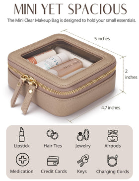 Trousse de maquillage Popvibe sur une table avec divers produits de beauté