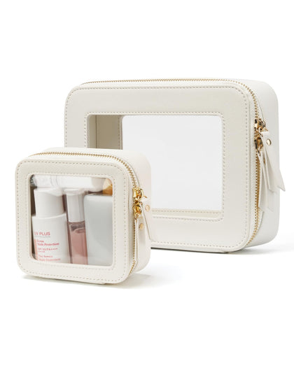 Trousse de maquillage Popvibe transparente mini et moyenne vue de face