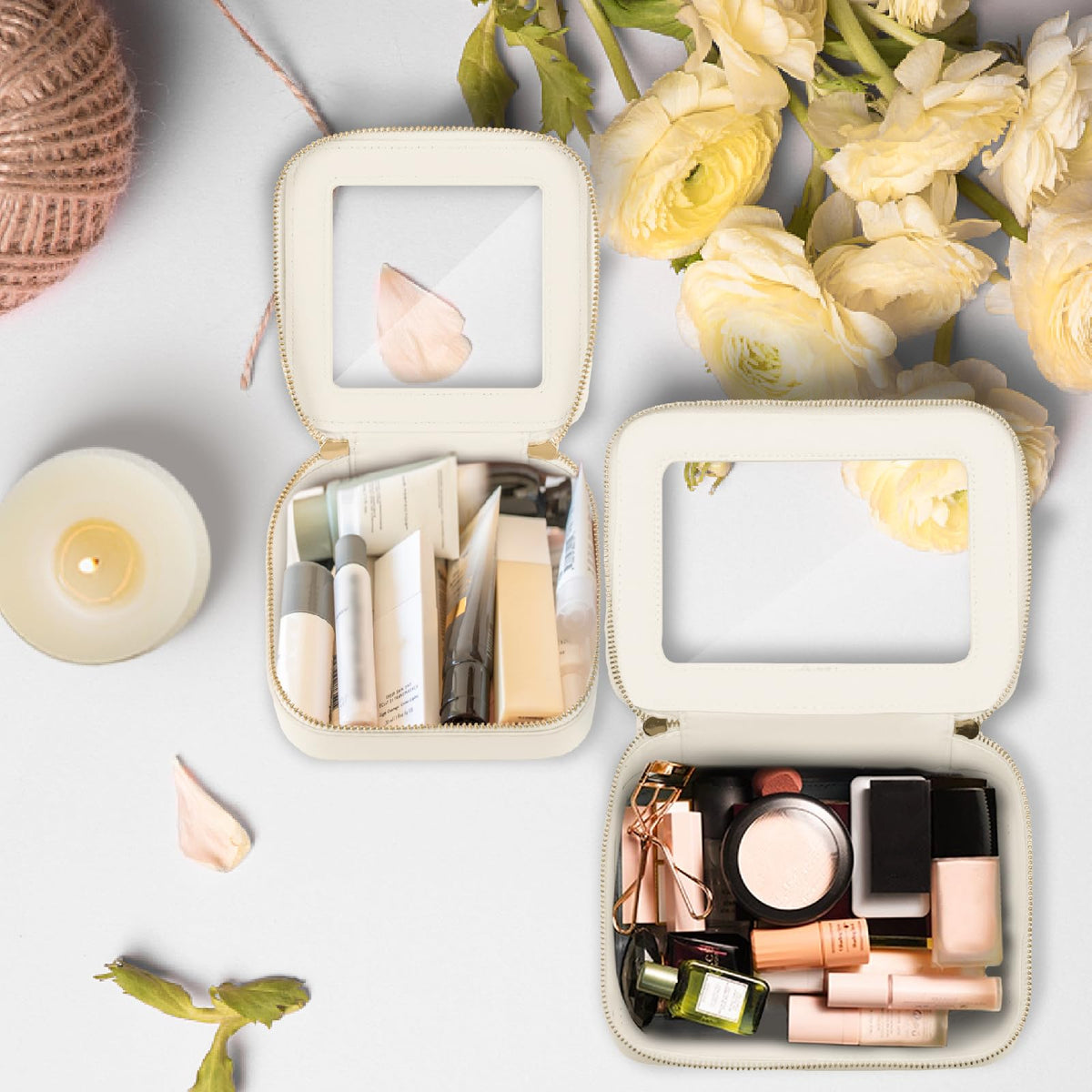 Trousse de maquillage Prite avec accessoires variés à l'intérieur