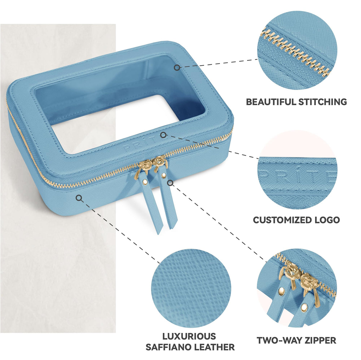 Trousse de maquillage Prite sur un fond élégant