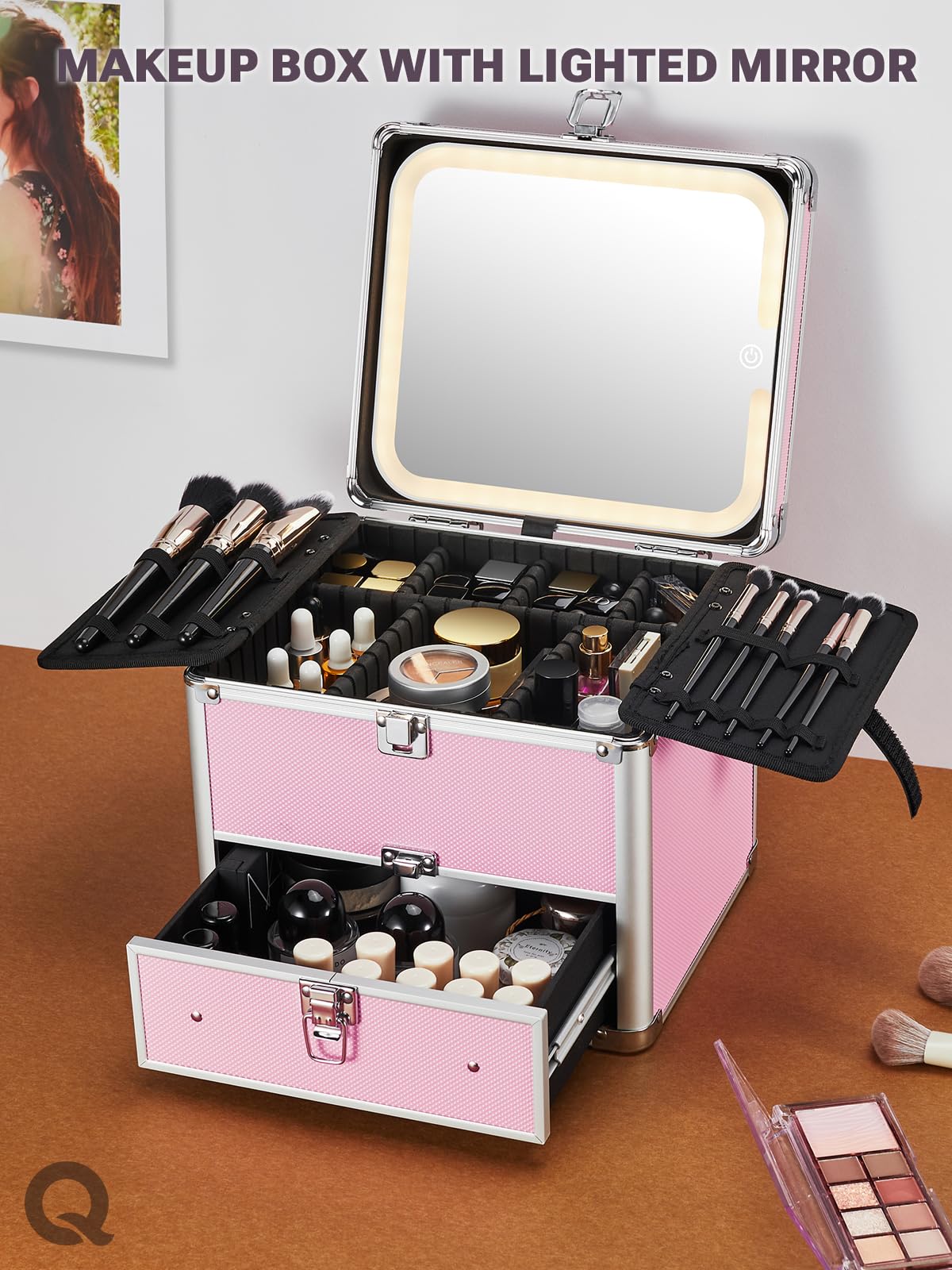 Trousse de maquillage Qislee en différentes couleurs