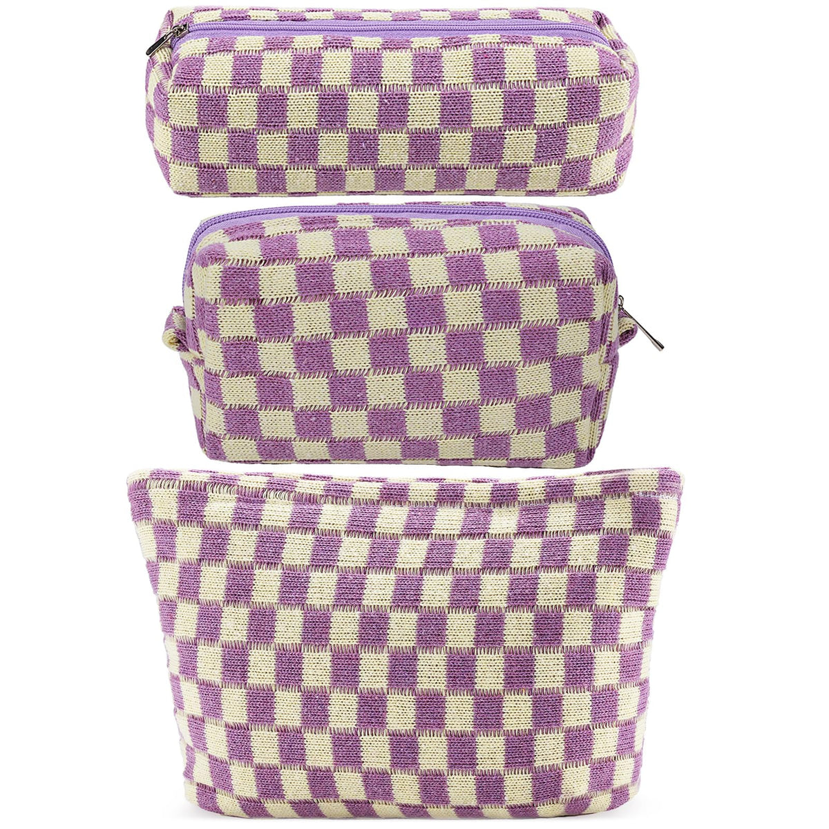 Trousse de maquillage rayée ZLFSRQ grande et petite vue de face