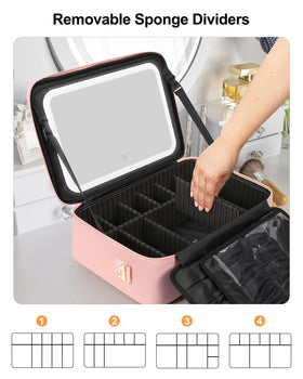 Trousse de maquillage Relavel avec bandoulière et sangle de bagage