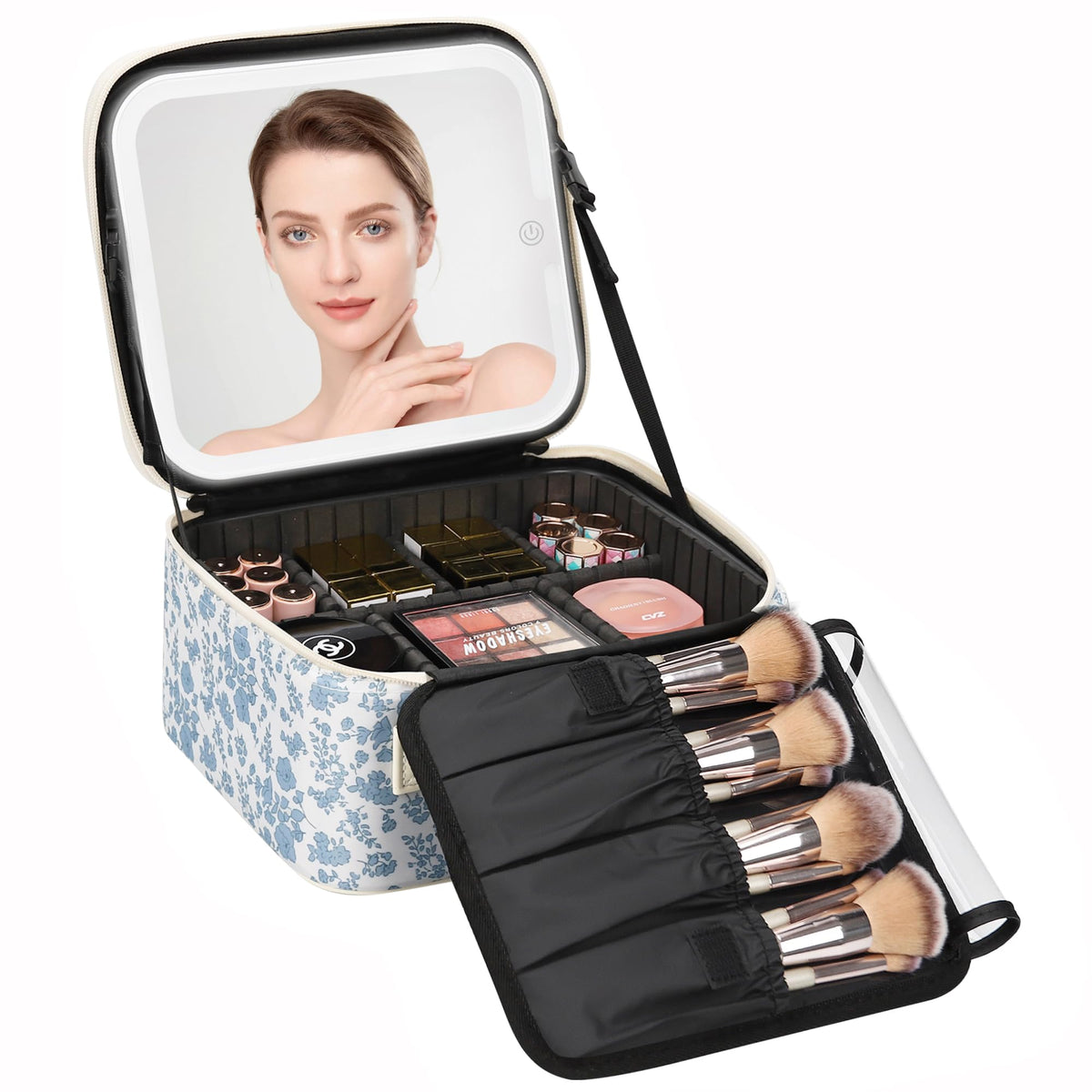 Trousse de maquillage Relavel avec miroir LED et éclairage réglable