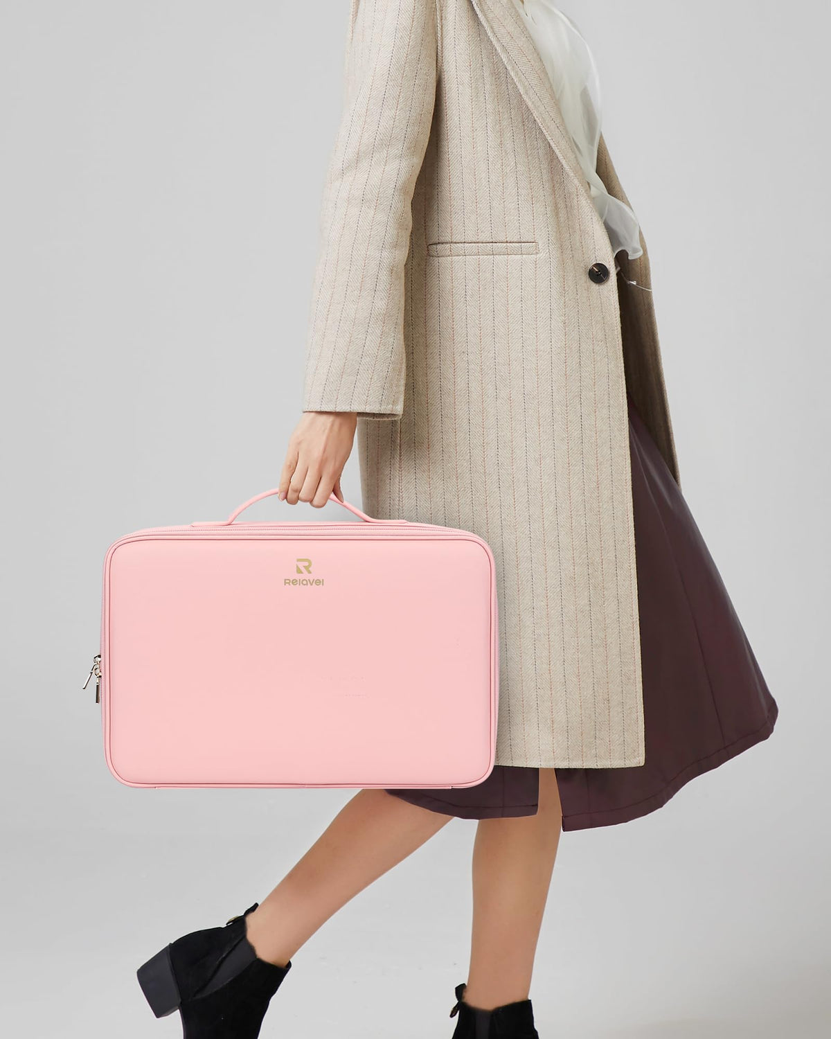 Trousse de maquillage Relavel en tissu oxford, vue de côté