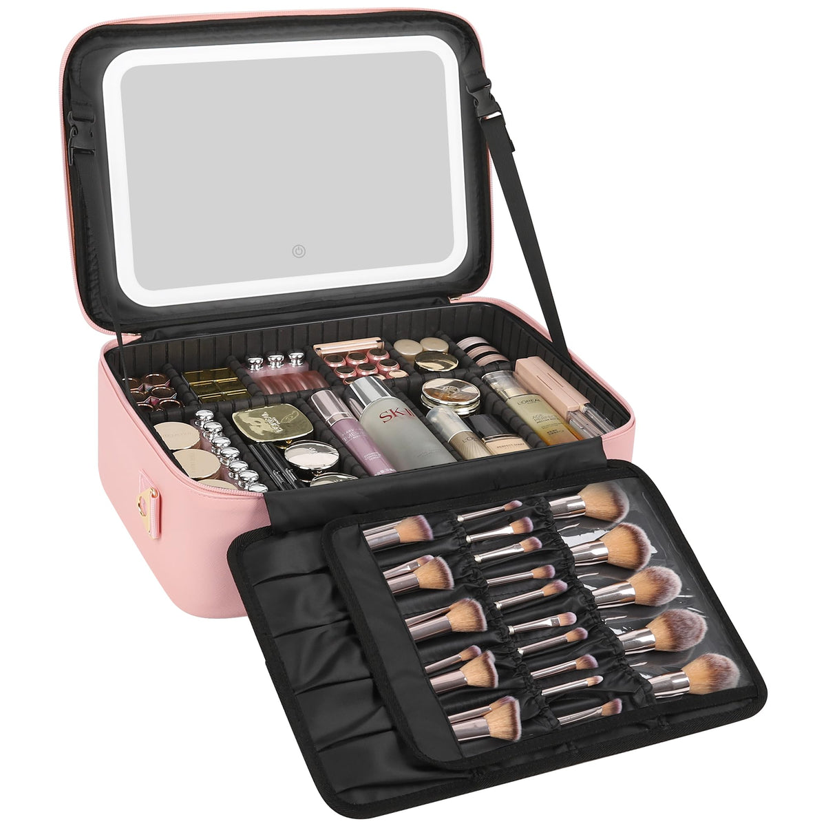 Trousse de maquillage Relavel grande vue de face avec miroir LED